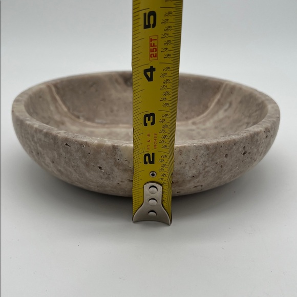 Shelf & Nook Natural Silver-Gray Travertine Decorative Marble Bowl - Picture 9 of 9